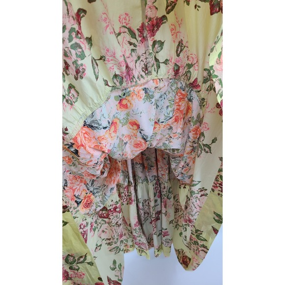 Free People Bluebell Patchwork Floral Maxi Tiered Dress Medium Smocked Ribbon - Picture 10 of 11